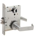Schlage Grade 1 Classroom Mortise Lock, Schlage FSIC Less Core, 06 Lever, A Rose, Satin Chrome Finish, Field L9070J 06A 626